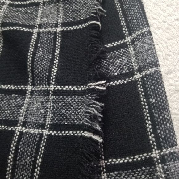 Vintage Talbots Wool Plaid Fringe Midi Skirt - Picture 5 of 7